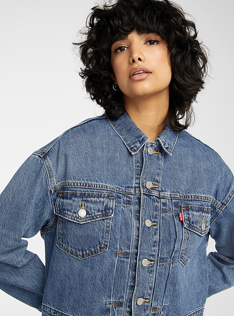 Levi's Sapphire Blue Heritage Trucker jean jacket for women