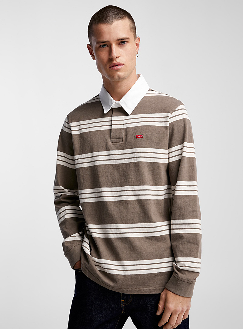Levi's Assorted beige  Striped rugby polo for men