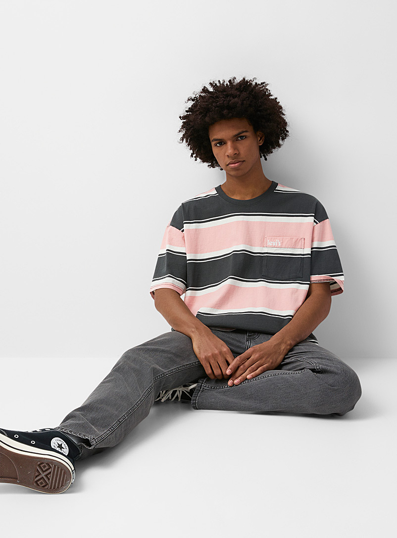 Levi's Dusky Pink Pastel club-stripe T-shirt for men