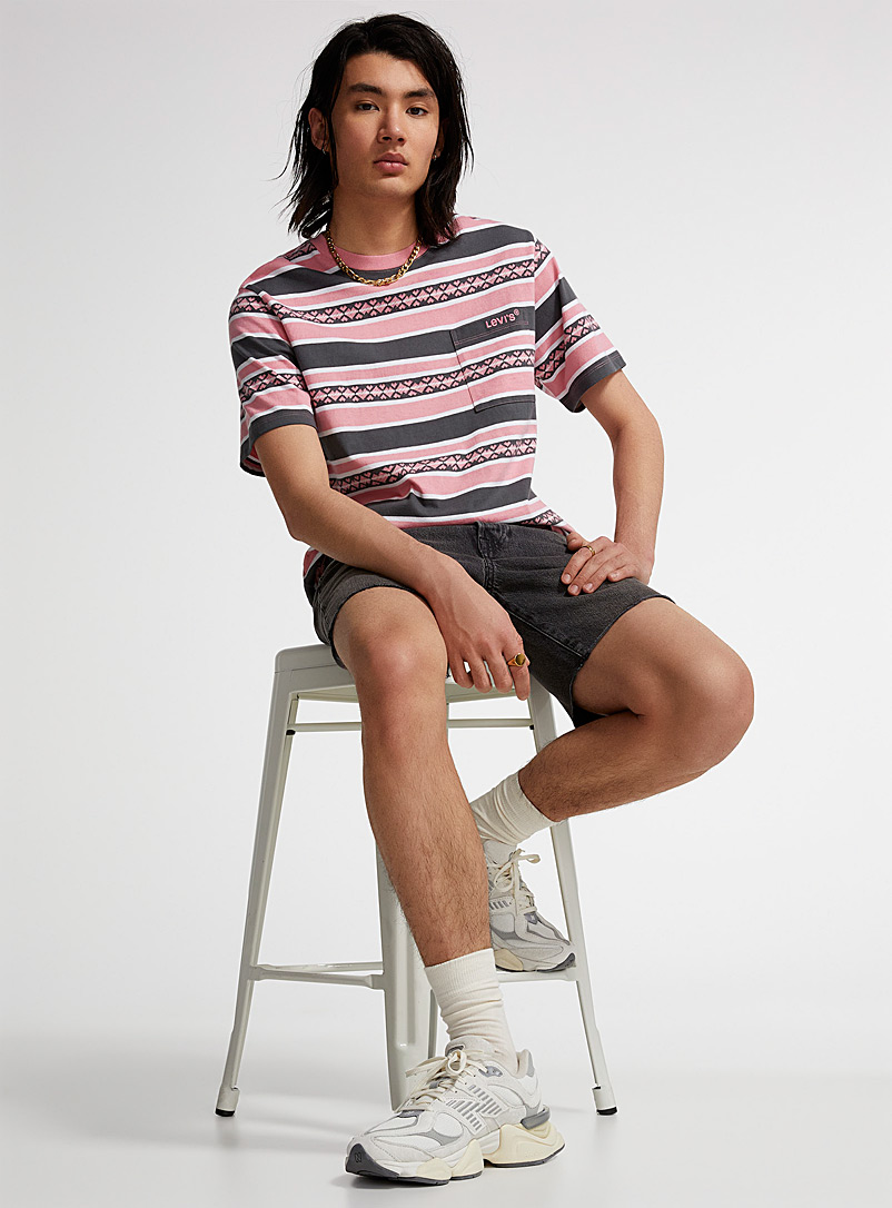 Levi's Pink Heart jacquard stripe T-shirt for men