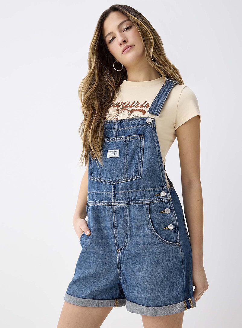 Levi's: La salopette denim bleu moyen Bleu fonc&eacute; - Indigo pour femme