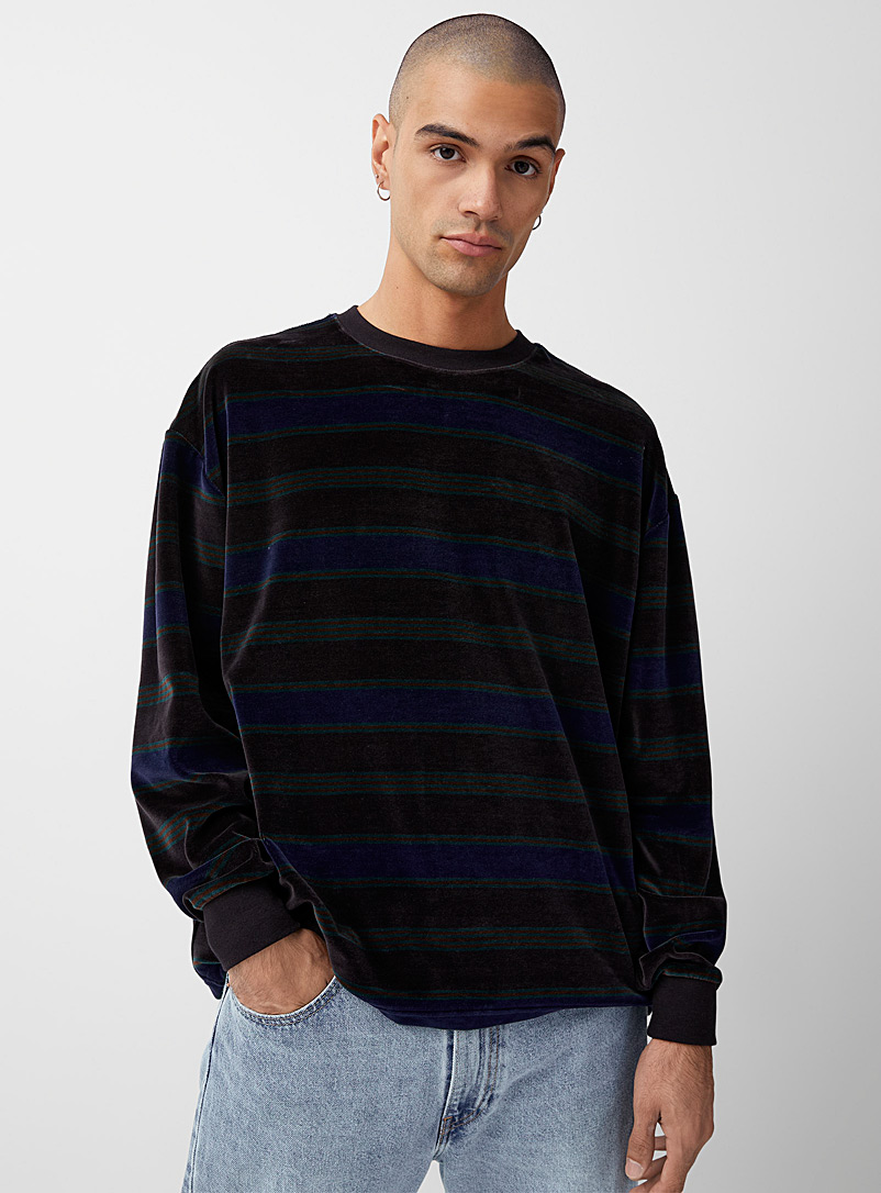 Levi's Black Striped velvet sweatshirt for men