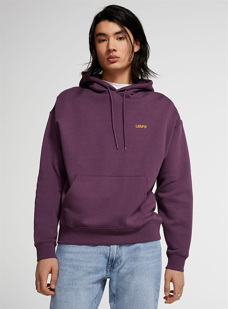 Levi's Medium Pink Embroidered logo aubergine hoodie for men