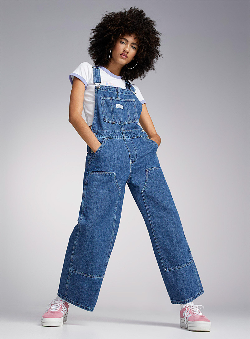 Levi's Sapphire Blue Faded denim loose workwear overalls for women