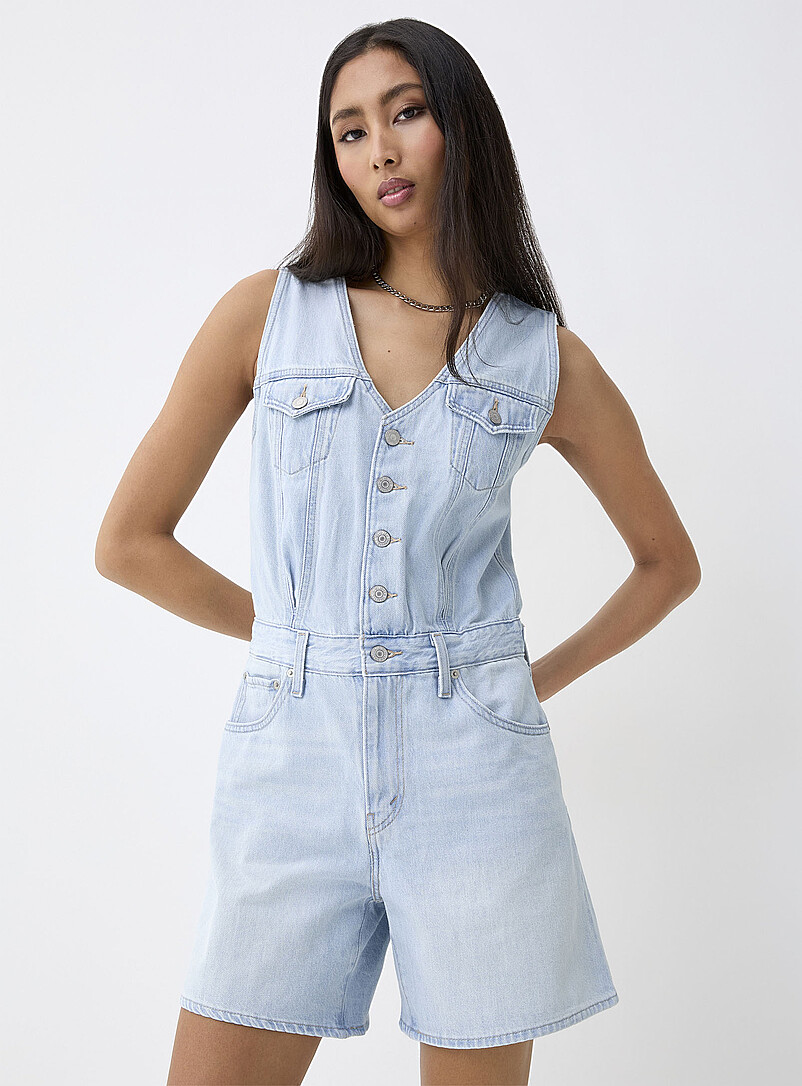 Romper Shorts Romper Jeans Dress Jumpsuit Outfit Denim Romper Suit For Ladies Women's Solid Blue Romper Romper Shorts Romper Jeans Dress Jumpsuit Outfit Denim Romper Suit For Ladies Women's Solid Blue Romper