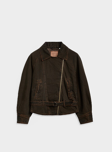 Belted denim jacket