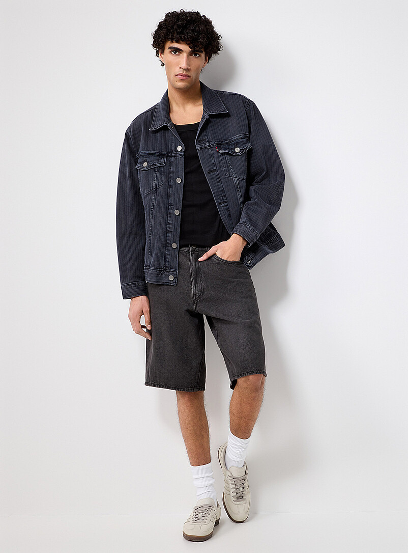 Loose medium-blue jean short product image (primary)