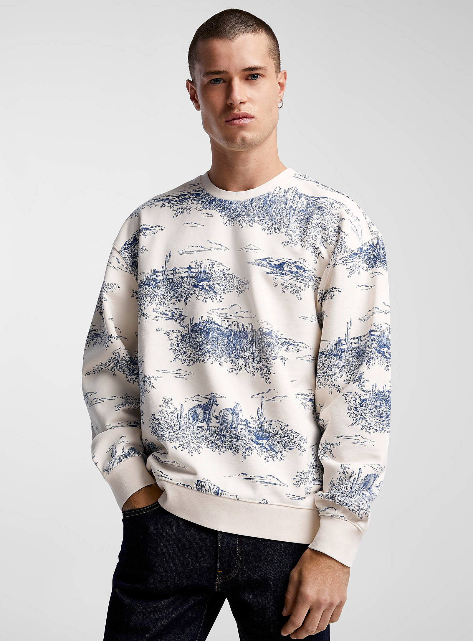 Levi's Western Landscape Sweatshirt In Cream Beige