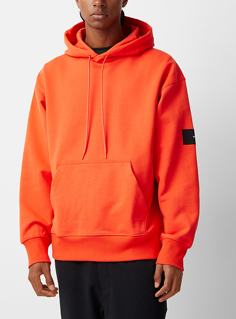 Y-3 Red Orange accent crest hoodie for men