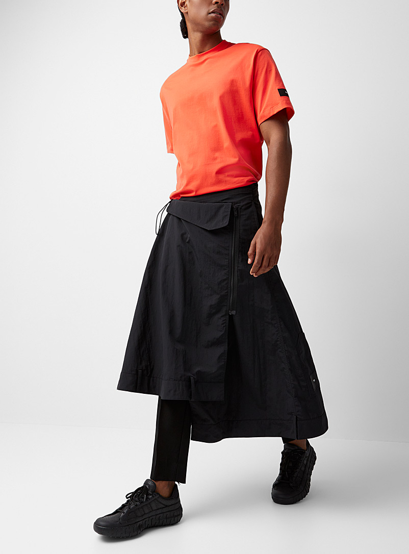 Nylon fabric asymmetrical skirt