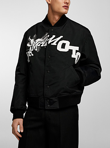 Y-3 Black Floral collage signature jacket for men