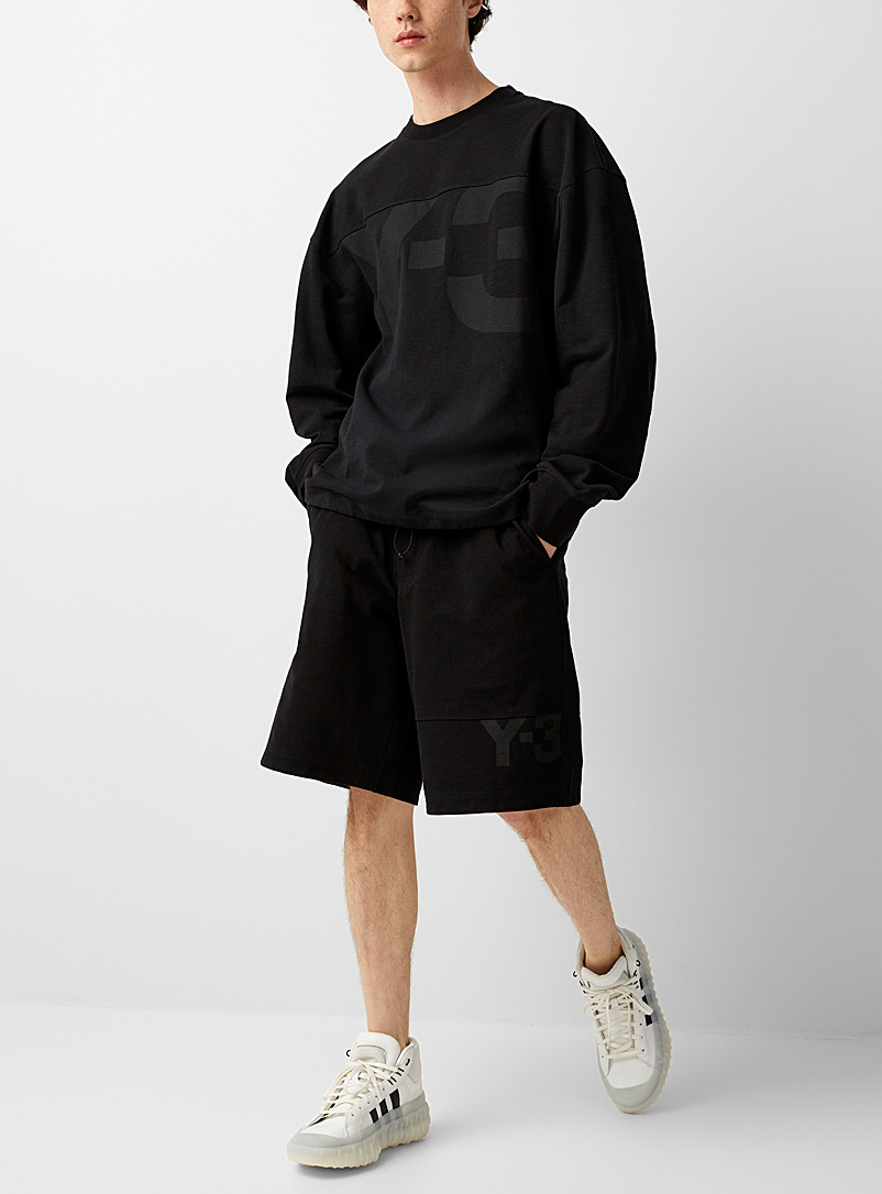 Y-3 Adidas Black Classic black piqué bermuda shorts for men