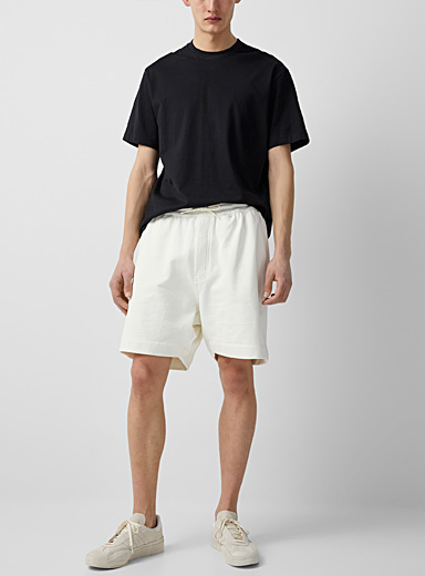 Y-3 White Organic cotton terry short for men