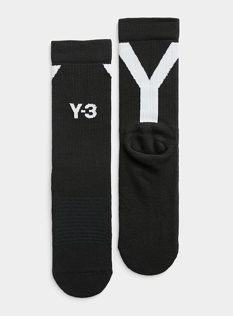 Y-3 Black Y-3 Hi black socks for men