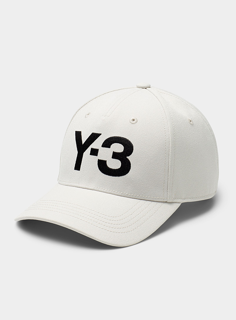 Y-3 Ivory White Embroidered Y-3 baseball cap for men