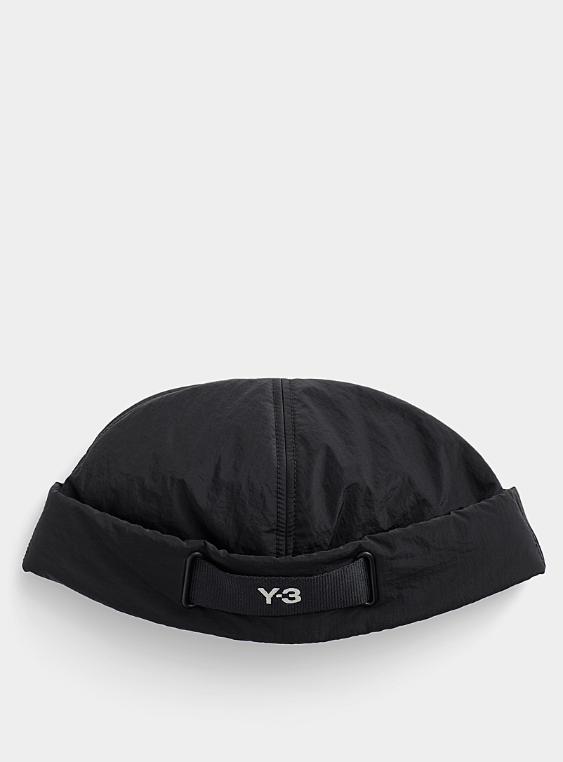 Y-3 Black Recycled polyester cuffed tuque for men