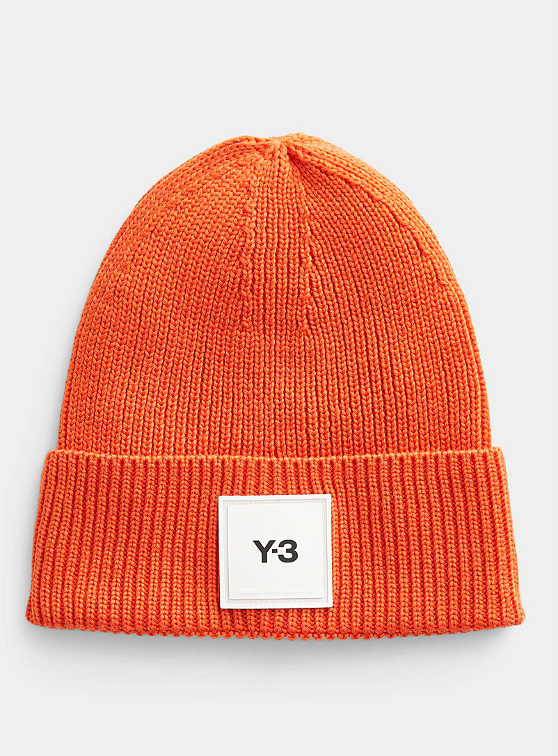 Y-3 Adidas: La tuque logo Beanie Orange pour homme