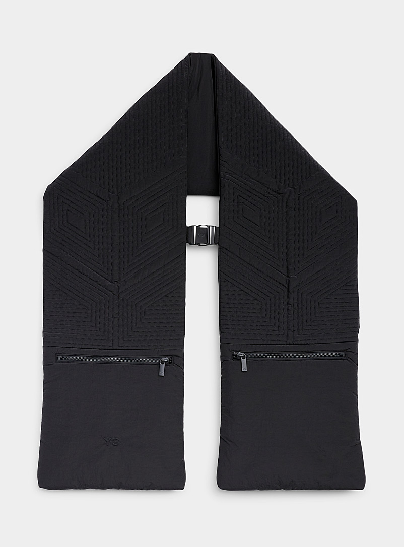 Y-3 Black Black quilted scarf for men