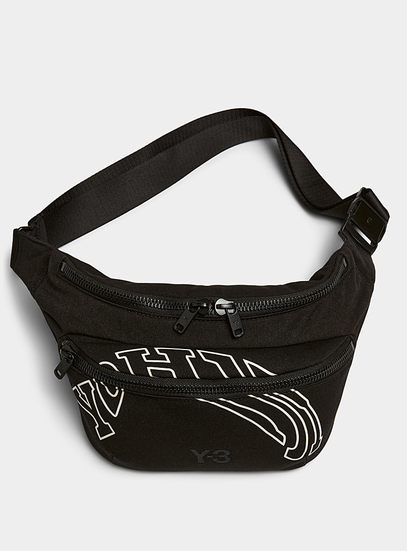 Y-3 Black Morphed signature crossbody bag for men