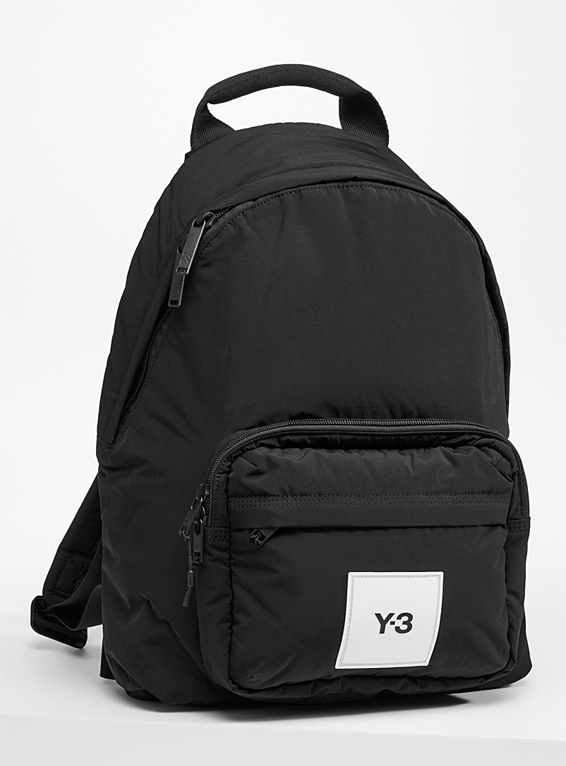 Y-3 Adidas Black Reflective logo backpack for men