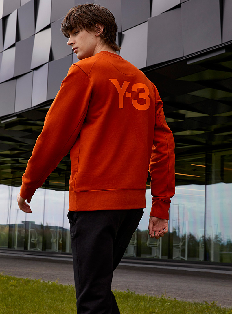 Y-3 Adidas Orange Back logo orange sweatshirt for men