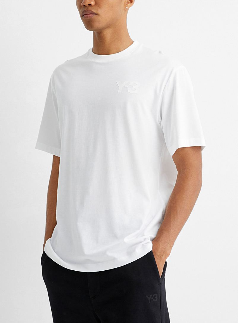 Y-3 Adidas: Le t-shirt blanc logo ton sur ton Blanc pour homme