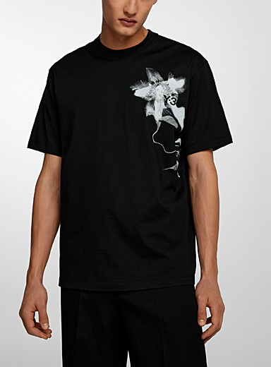 Y-3 Black Graphic print T-shirt for men