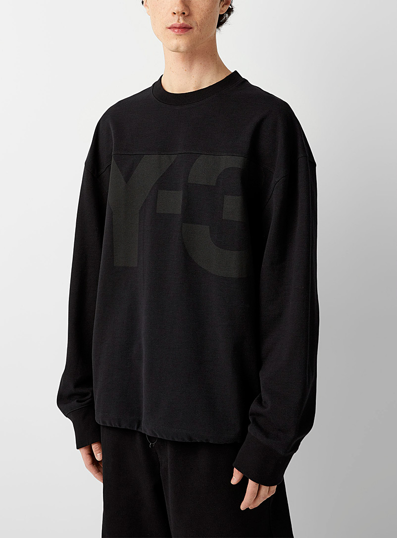 Y-3 Adidas Black Classic piqué fabric sweater for men