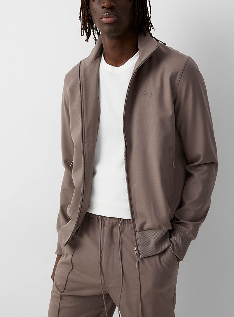 Y-3 Adidas Grey Twill track jacket for men