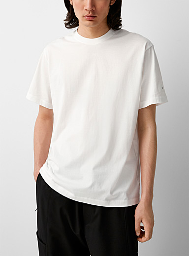 Y-3 White Signature label casual white T-shirt for men