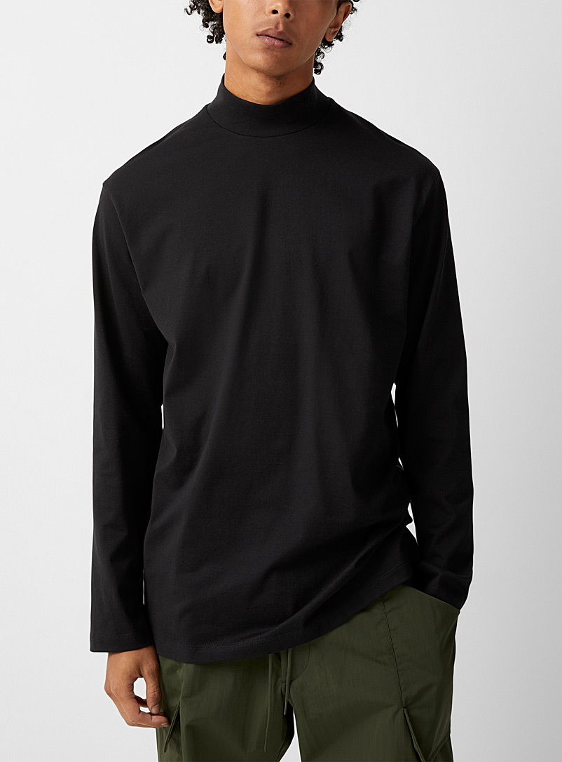 Y-3 Adidas Black Long-sleeve mock-neck T-shirt for men