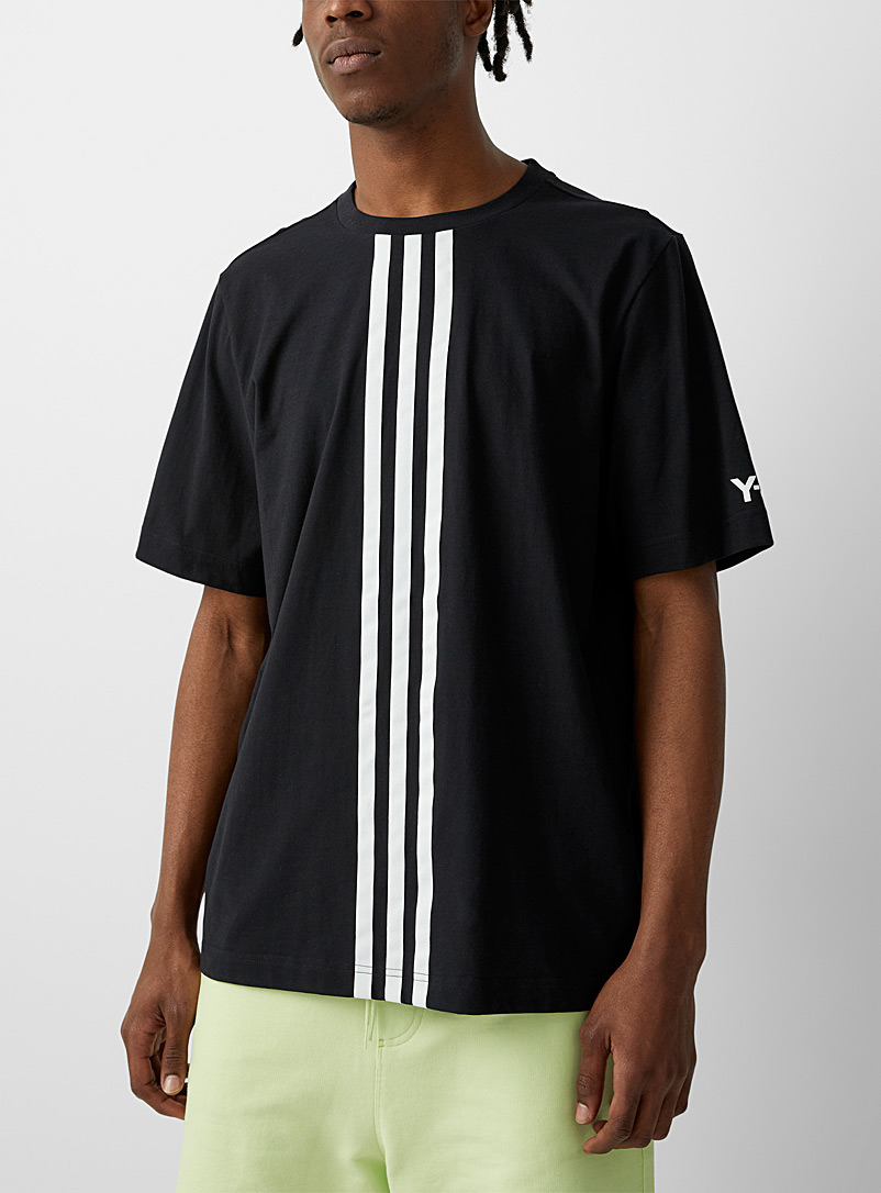 Y-3 Adidas Black 3 stripes T-shirt for men
