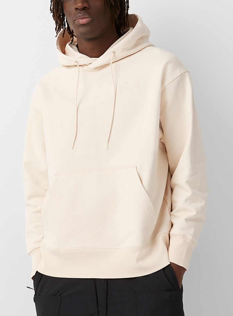 Y-3 Adidas Cream Beige Linen colour Classic logo hoodie for men