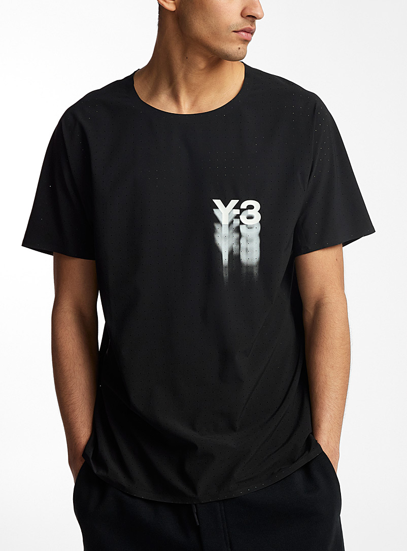 Y-3: Le t-shirt de course ultraléger microperforé Noir pour homme