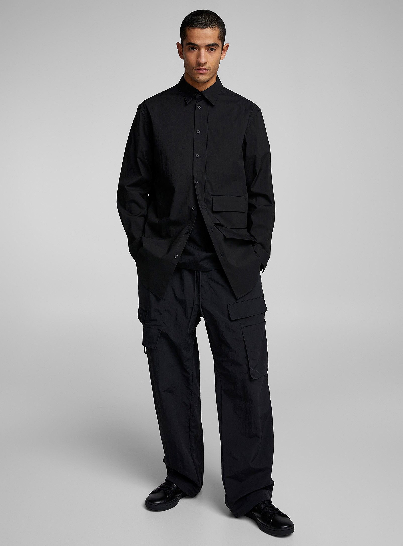 Y-3 Polyamide Fabric Cargo Pant In Black