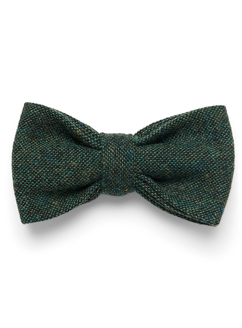 Le 31 Mossy Green Confetti tweed bow tie for men