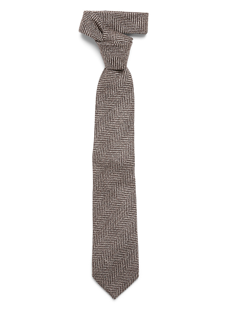 Le 31: La cravate chevrons héritage Brun pour homme