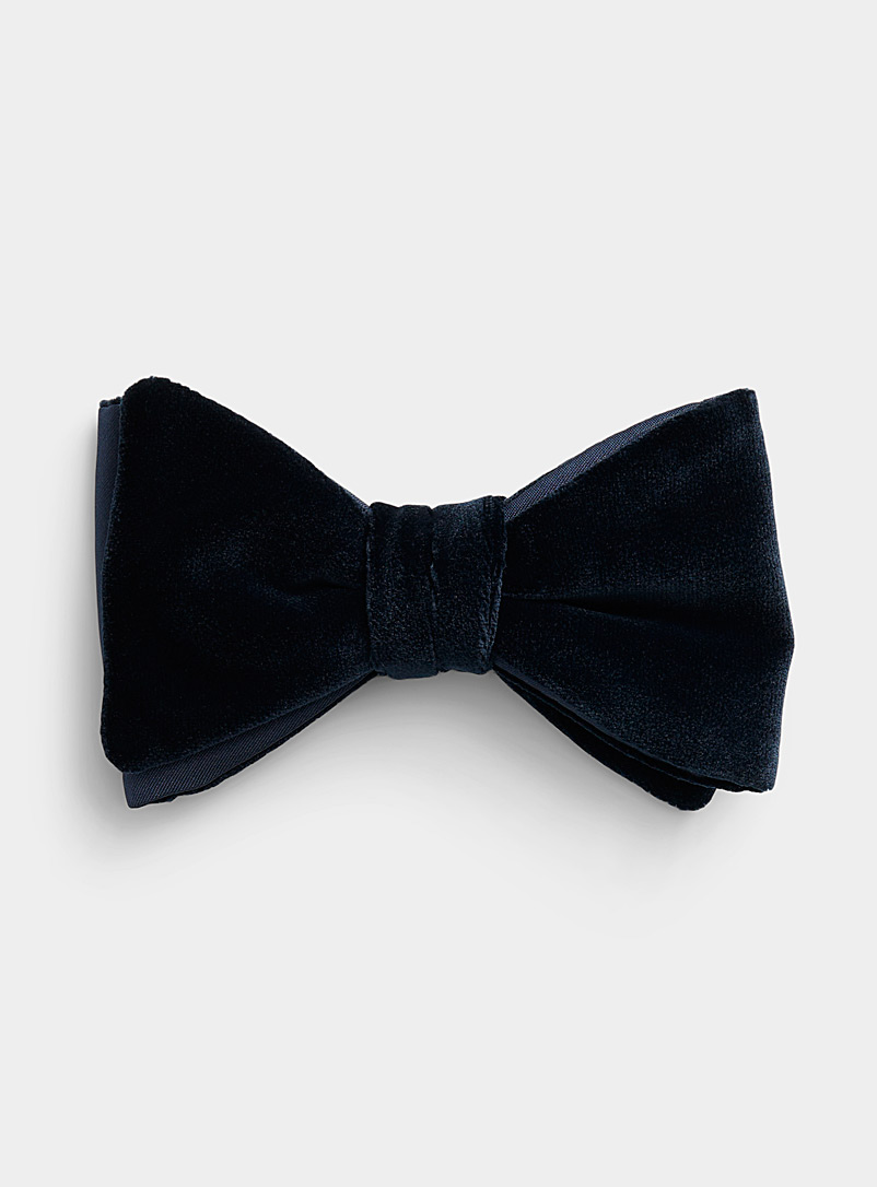 Le 31 Dark Blue Colourful velvet bow tie for men