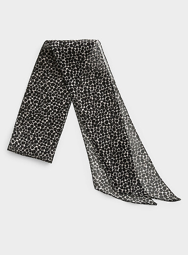 Animal-print tie scarf <b>Exclusive collection from Italy</b>