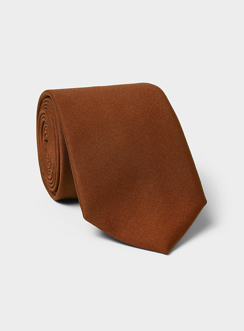 Le 31: La cravate pure laine unie <b>Collection exclusive d'Italie</b> Chocolat - Espresso pour homme