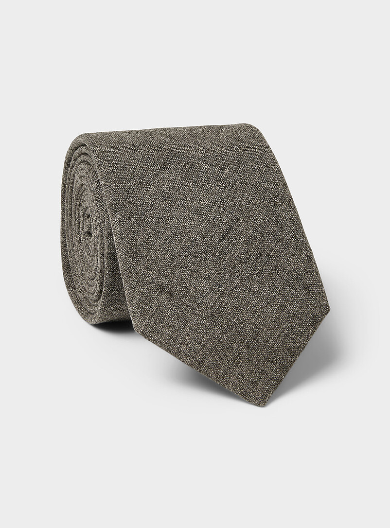Cravate En Soie BARTON MODA - Fabriquée En Italie - Motif Carreaux Jaune - Modèle F63612 - Occasion Très Bon état