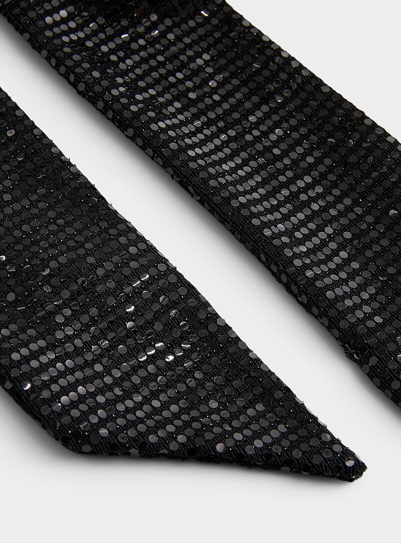 Sequined black tie scarf Exclusive collection from Italy product image 2