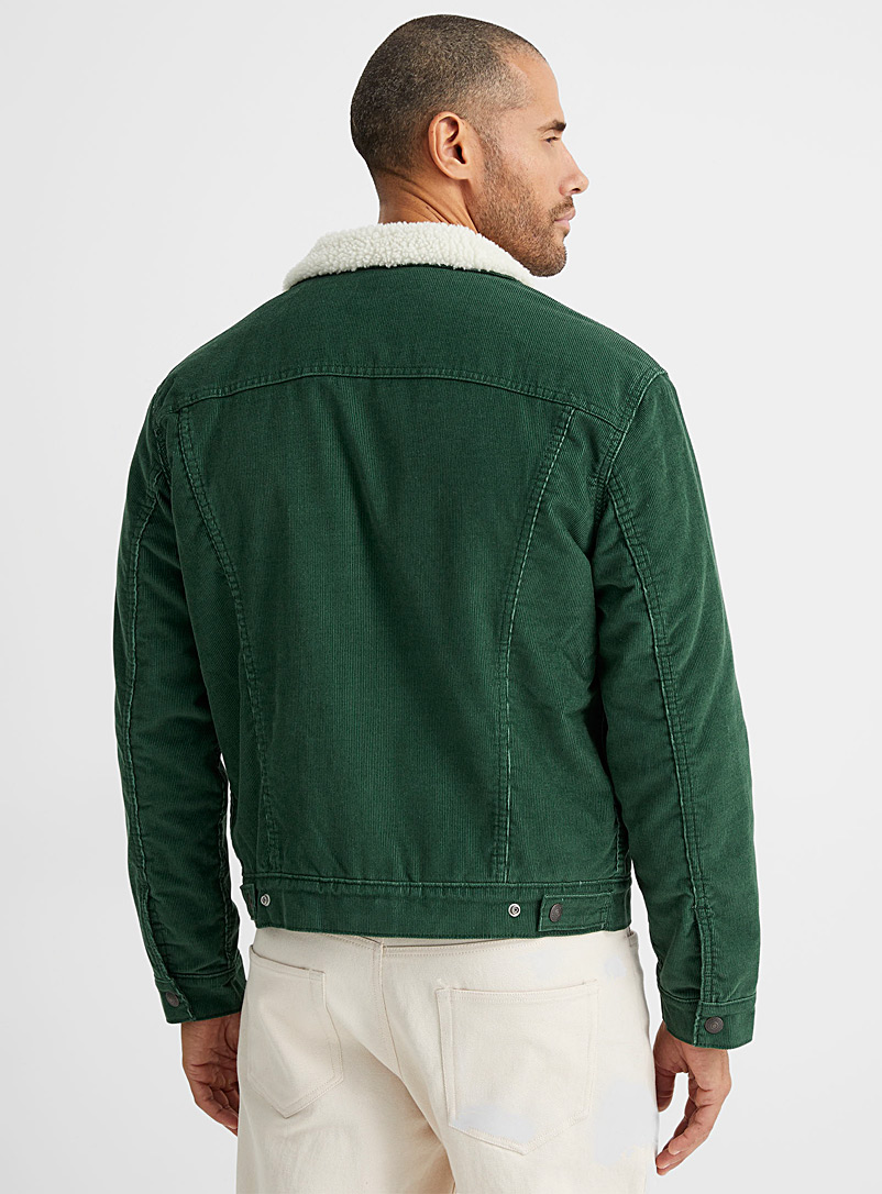 Levi's Green Sherpa-lined forest corduroy Trucker jacket for men