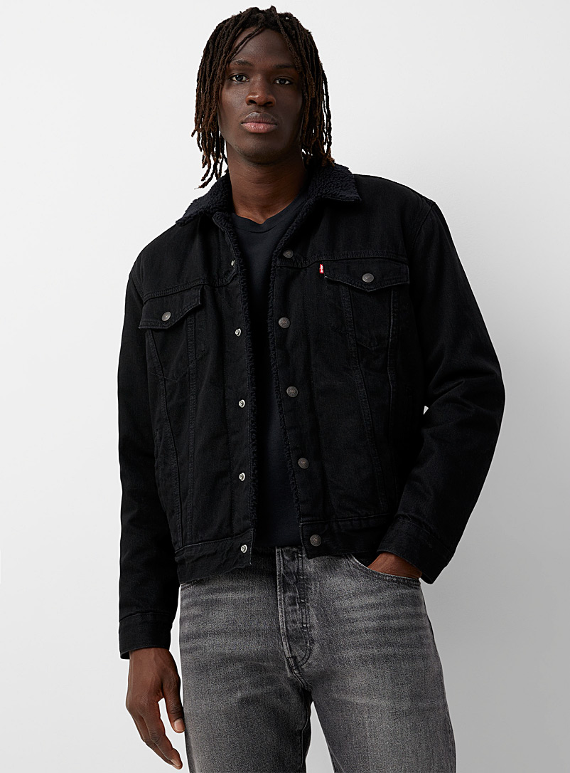 Levi's Black Sherpa-lined Trucker jacket for men