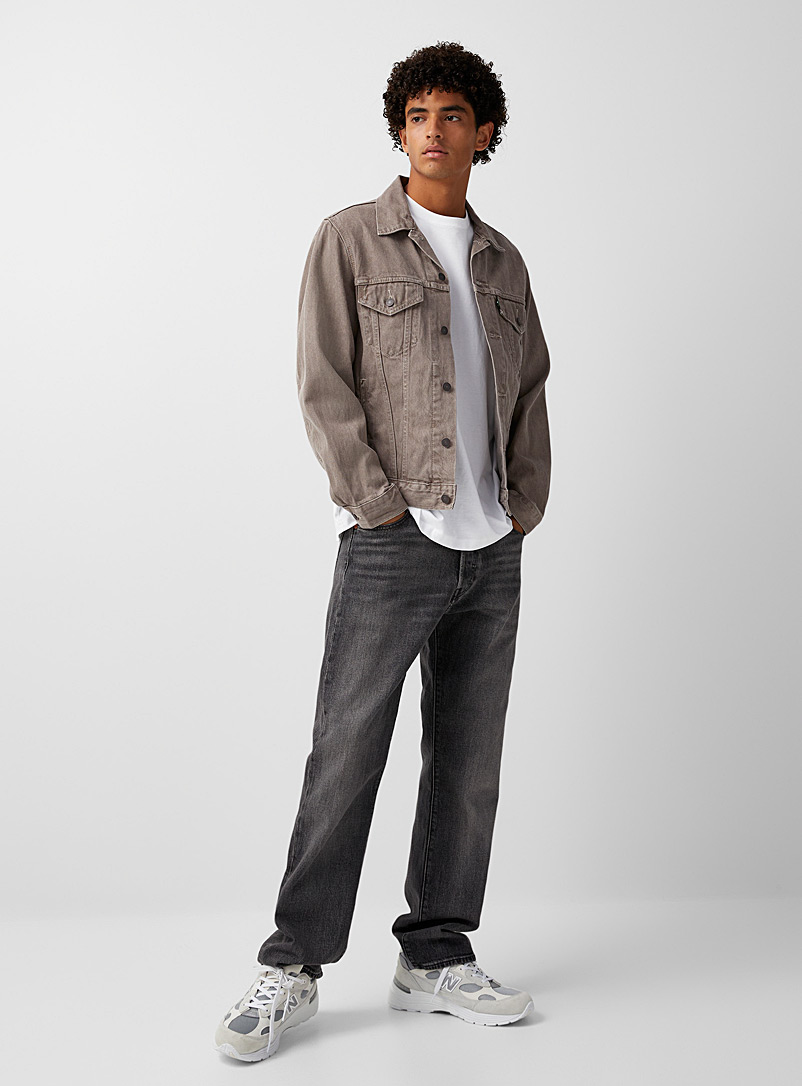 Levi's: La veste de jean Trucker grise Brun pâle-taupe pour homme