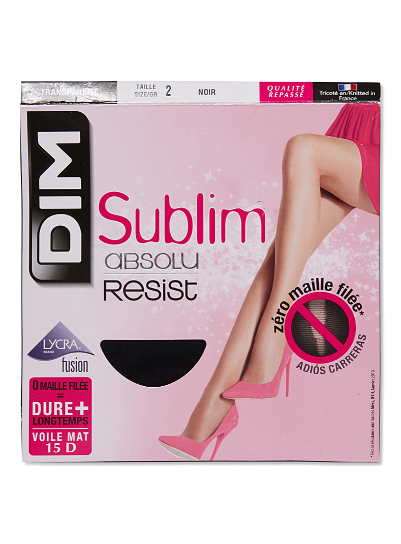DIM Black Sublim run-resistant pantyhose for women