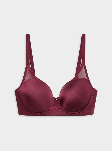 Wonderbra: Le couvrant accents filet Flawless Fit Bourgogne pour femme