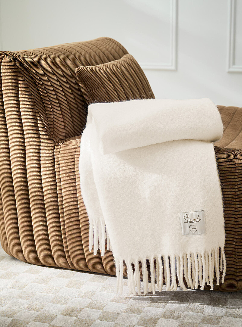 Simons Maison Pine/Bottle Green Powdery tone faux-mohair throw 130 x 170 cm