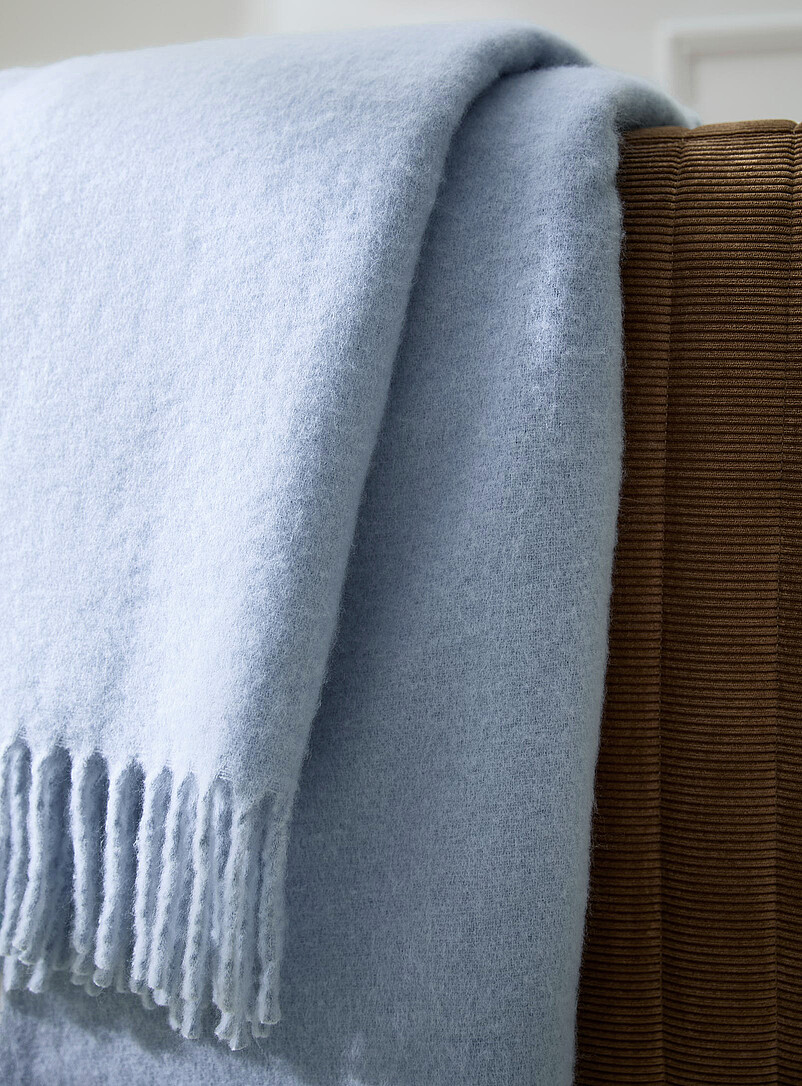 Simons Maison Pine/Bottle Green Powdery tone faux-mohair throw 130 x 170 cm