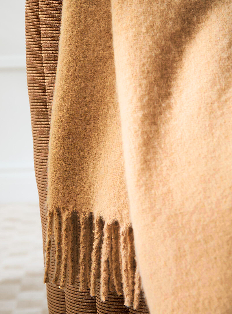 Simons Maison Pine/Bottle Green Powdery tone faux-mohair throw 130 x 170 cm
